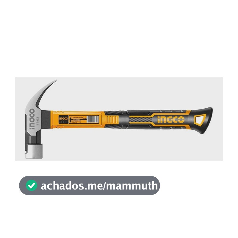 Martelo Profissional Unha 450g Cab. 29mm Ingco Aço Forjado