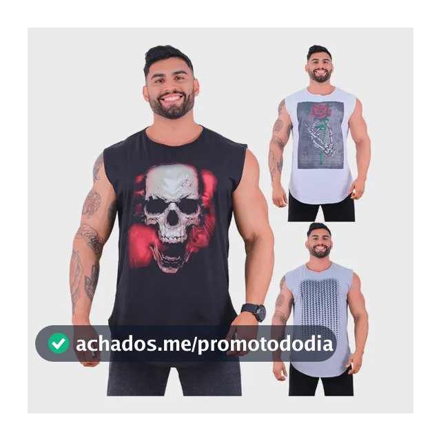Kit 3 Regata Machão Longline Masculina Mxd Conceito Premium