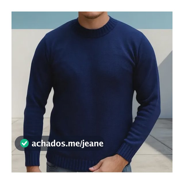 Blusa Tricô Masculina Lã Suéter Gola Careca Cardigan Inverno
