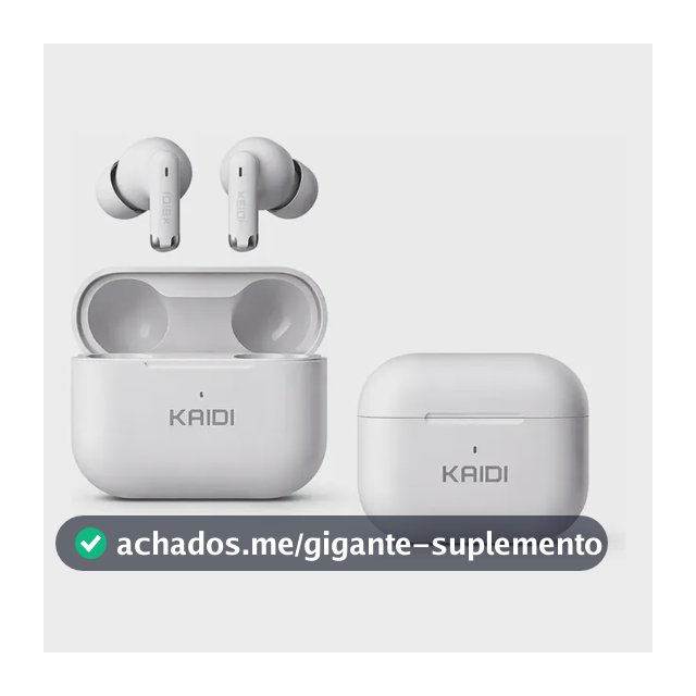 Fone Bluetooth 5.4 Sem Fio Tws Kaidi Kd780 Graves Potentes Branco