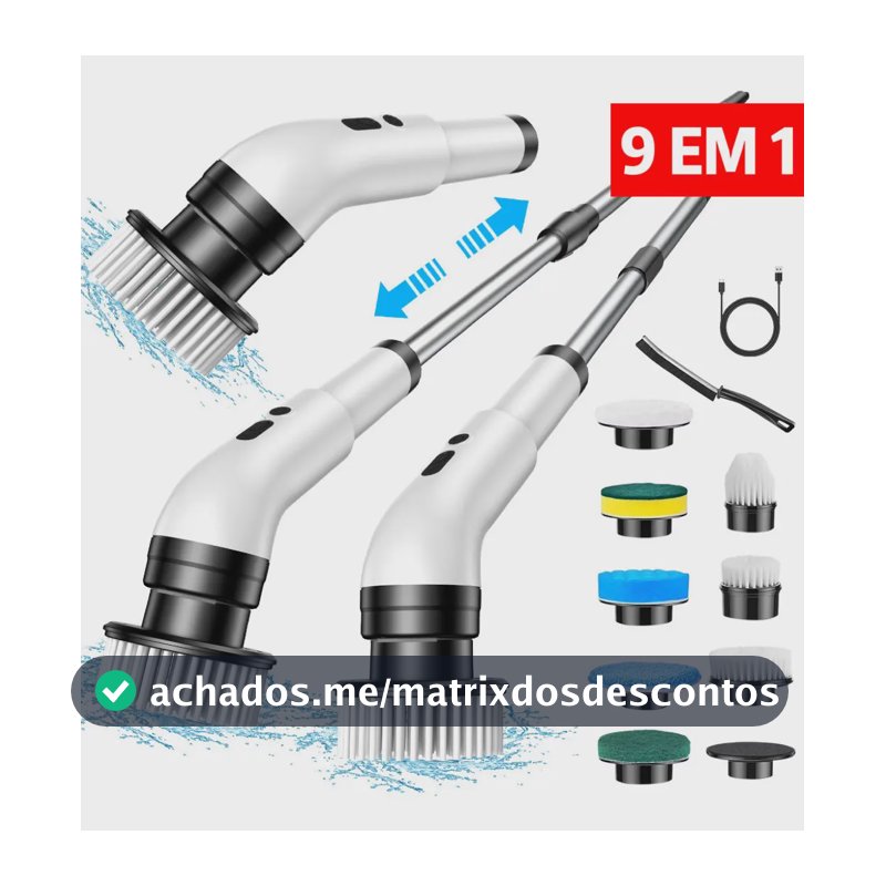 Escova Elétrica de Limpeza DeckCasa JY-6010 3000mAh 137 cm