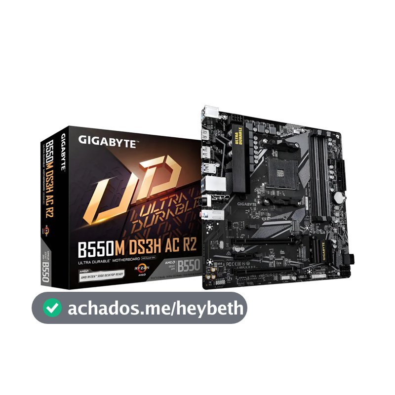 Placa Mãe Gigabyte B550m Ds3h Ac R2 Preto