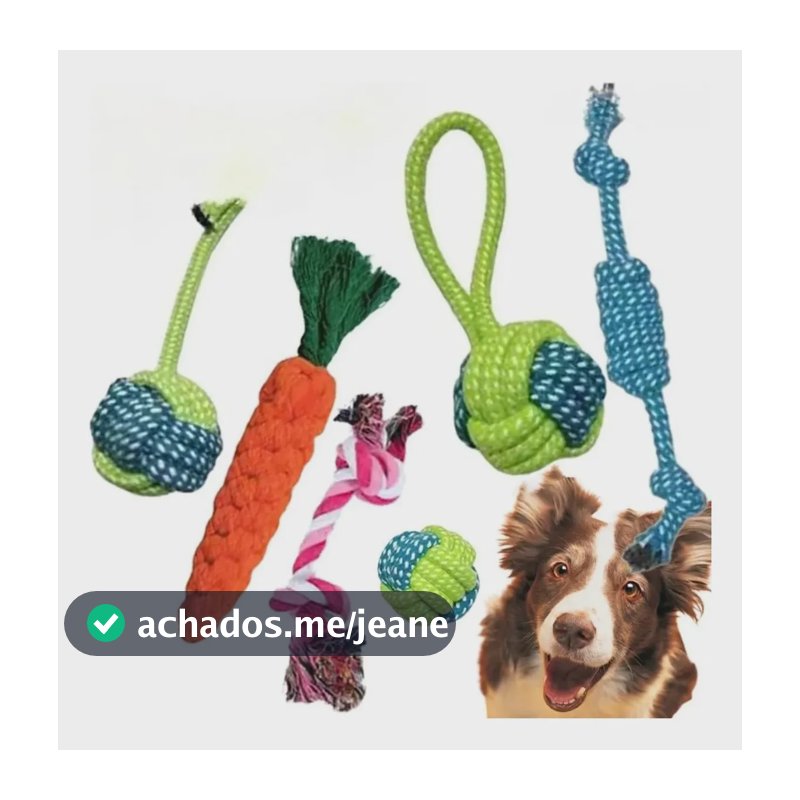 Kit 6 Brinquedos Mordedor Cachorro Filhote Anti Estress Pet