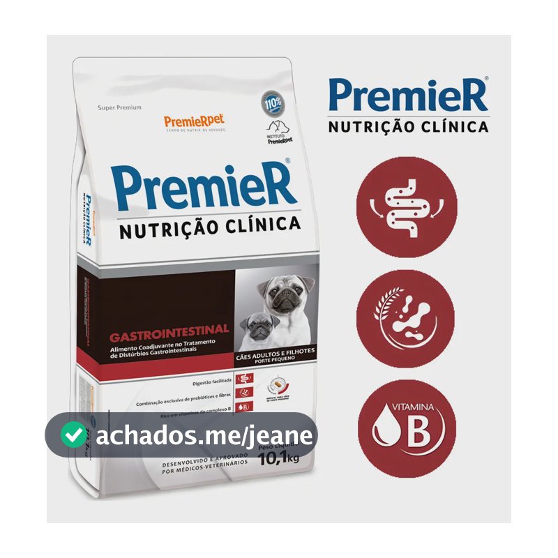 Ração Premier Gastrointestinal Raça Pequena 10,1kg