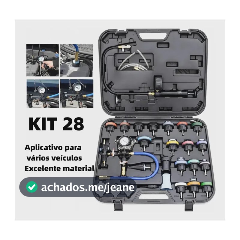 28 Peças Kit Teste Arrefecimento Radiador Comum Selado