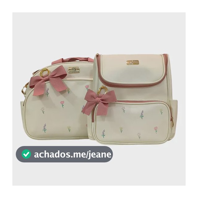 Kit Maternidade Bolsa E Mochila Maranata Flor - A&c