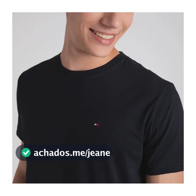 Camiseta Básica Tommy Hilfiger Preto Masculino
