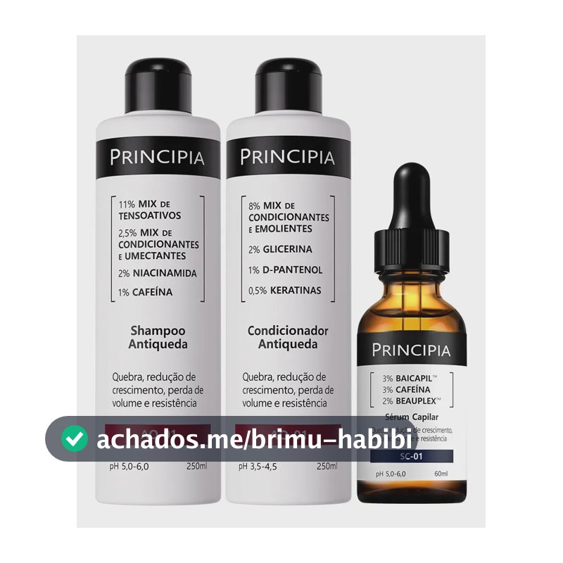 Principia Kit Antiqueda Trio Shampoo + Condicionar + Sc-01
