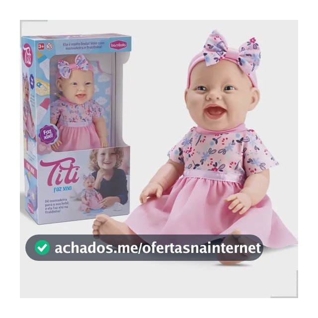 Boneca Titi Faz Xixi Bambola com Fraldinha e Mamadeira 34cm