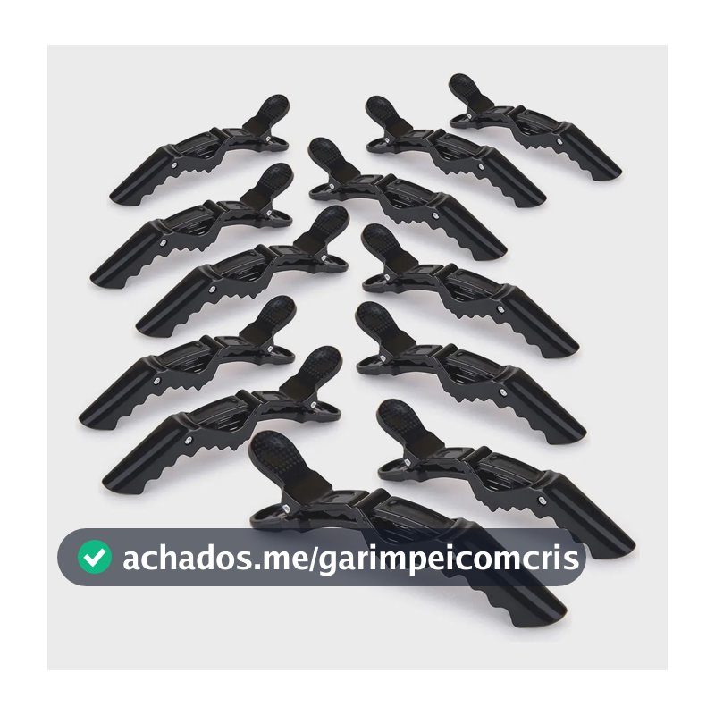 Kit 12 Presilhas Prendedor De Cabelo Bico Jacaré Crocodilo Arte Sedução Presilha Cabeleireiro Penteado
