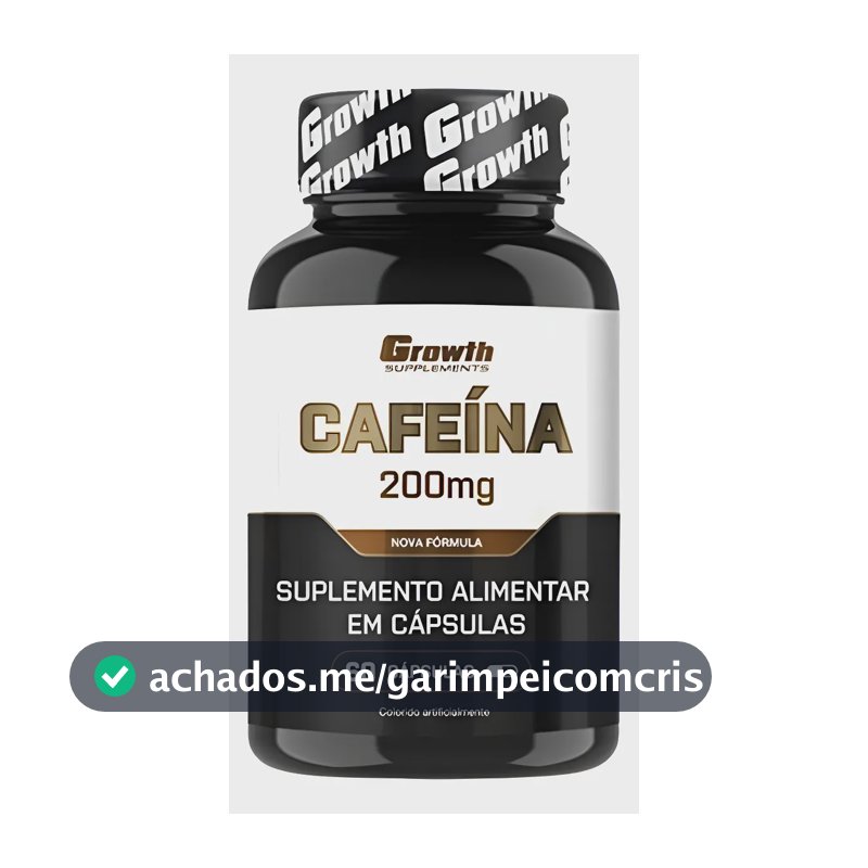 Cafeína 200mg (60 Caps) Termogênico Growth Supplements