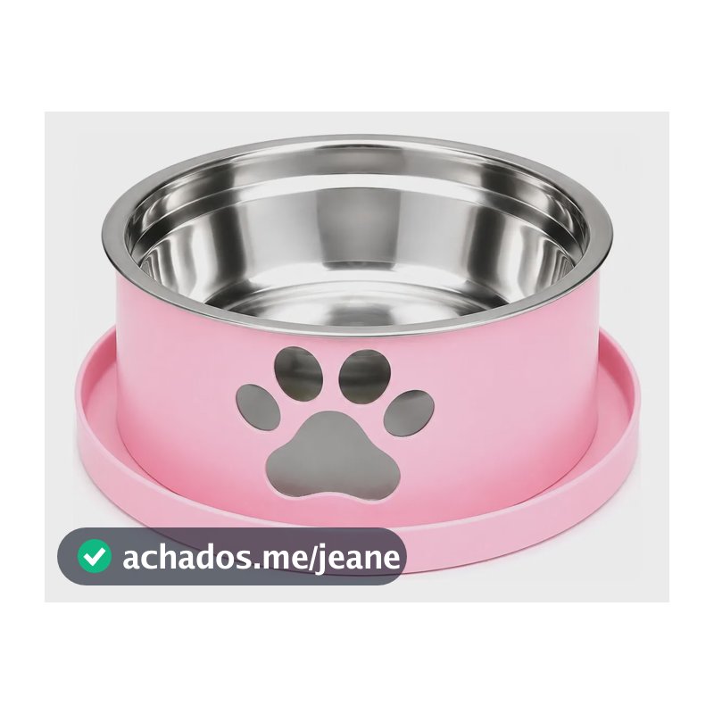Comedouro Pet Anti Formigas Com Pote Inox Removível Para Cac 12v Rosa
