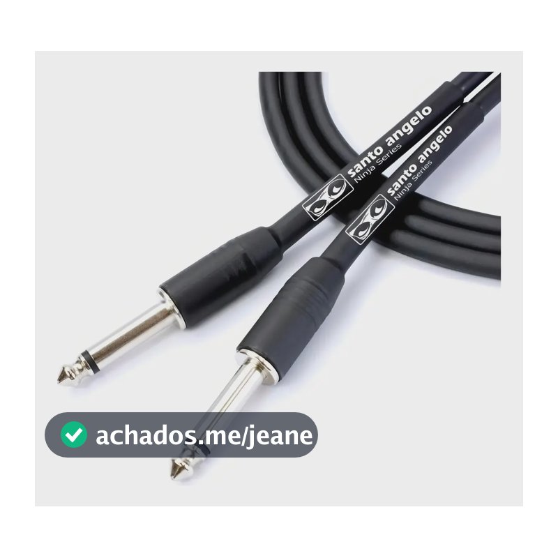 Cabo P10 Santo Angelo NINJA 30FT Guitarra Violão 9,15m Preto