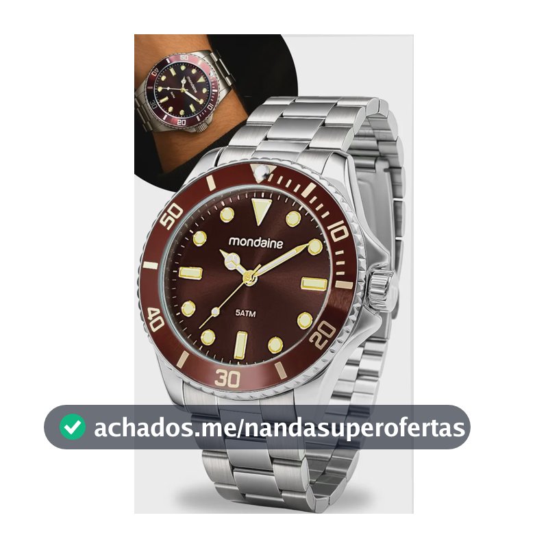 Relógio De Pulso Mondaine 32549g0mvne1 Com Corria De Aço Inoxidável Cor Prateado - Fondo Marrom