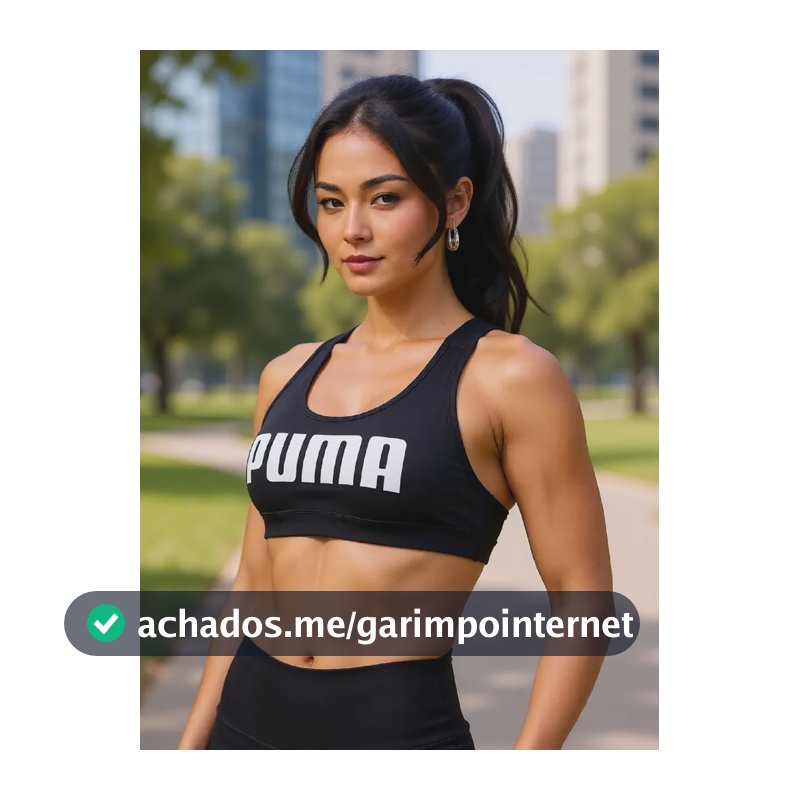 Top Esportivo Feminino 4keeps Sustentação Média Puma Puma Black-white Puma Liso S