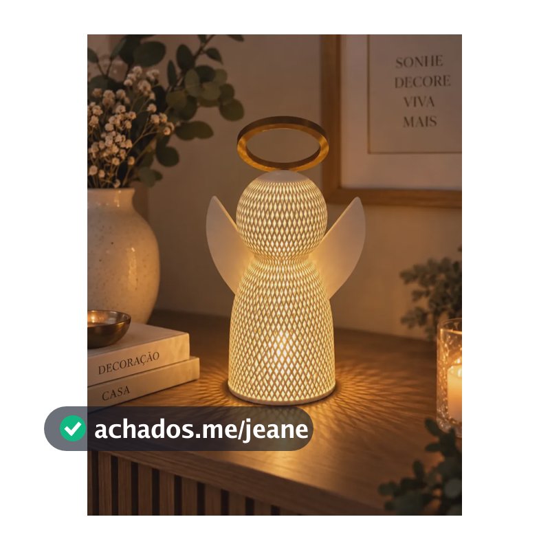 Anjo Natal Led Luminária Decorativa Mesa Presente 23cm 23cm