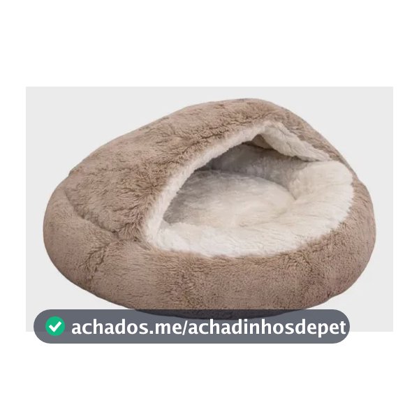 Cama Toca Donut Coberta para Pet de Pelúcia M Avelã