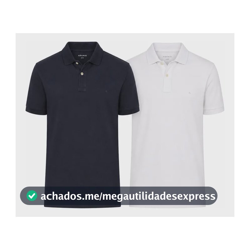 Kit Aramis 2 Polos Algodão Piquet Branco E Marinho Branco Gg