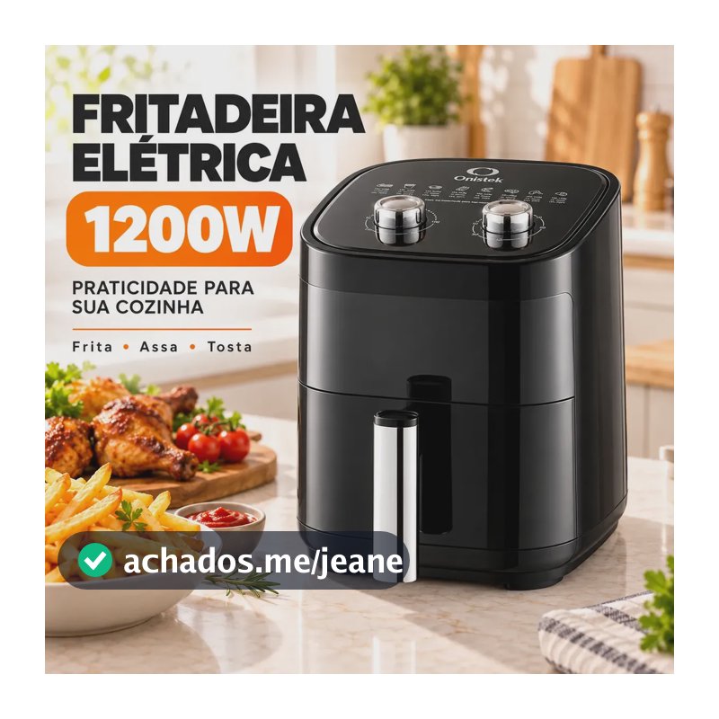 Fritadeira Elétrica Air Fry 3 Litros 1200w Knob Duplo Preto-110v 110v
