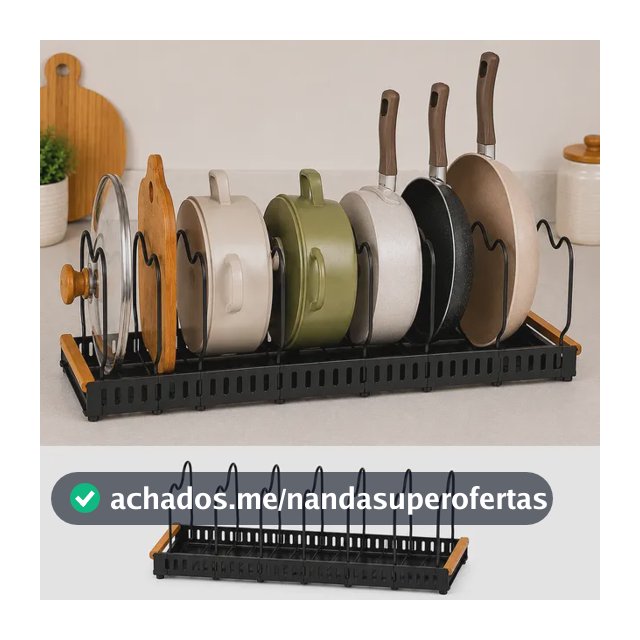 Organizador Ajustável Para Panelas, Tampas E Tábuas De Corte A|eatório