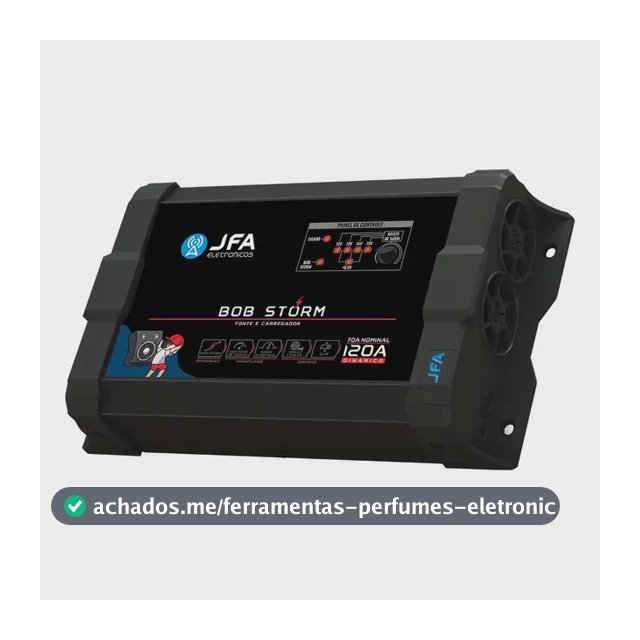 Fonte Carregador Jfa Bob Storm 120a Bivolt Inteligente Autom Preto