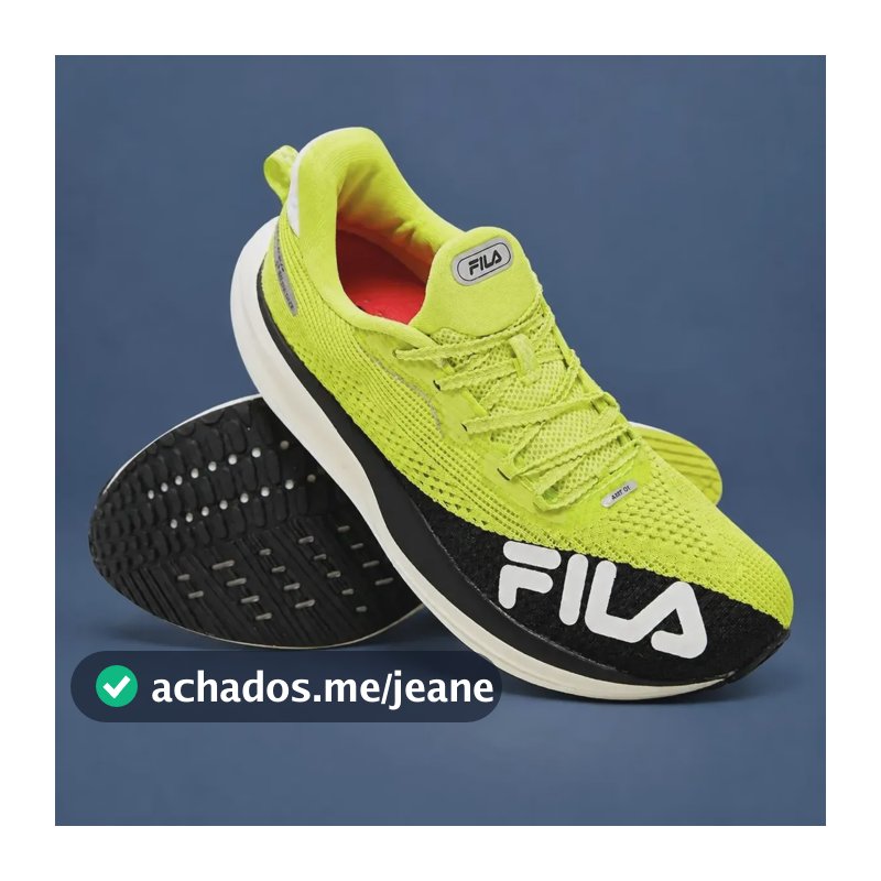 Tênis Fila Racer Speedzone Caminhada Corrida Original Novo Verde/preto Liso 39 Br