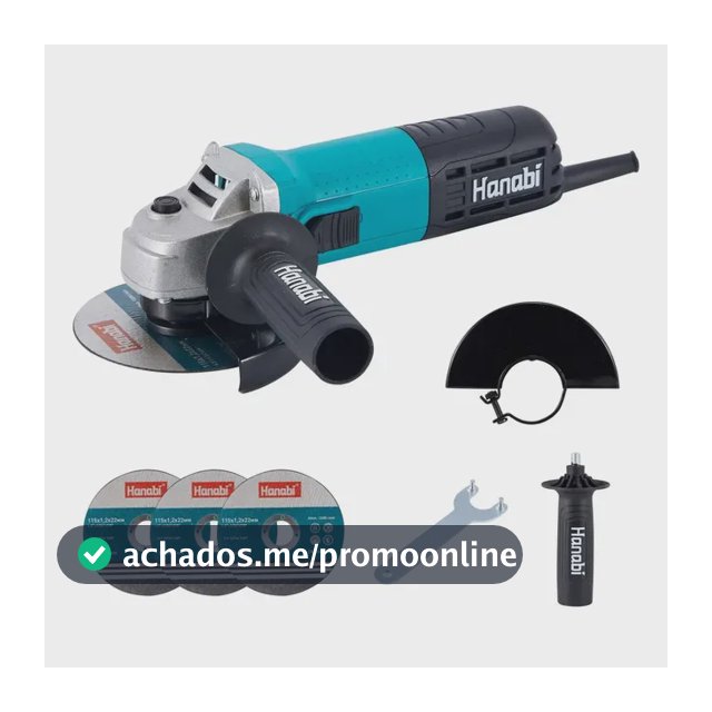 Esmerilhadeira Lixadeira Hanabi Angular 880w 115mm Azul-petróleo 110v 60hz