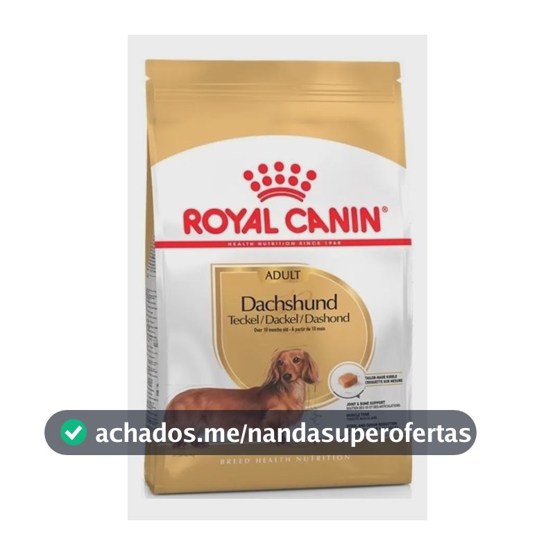 Ração Royal Canin para Cães Adultos da Raça Dachshund - pacote de 7,5kg