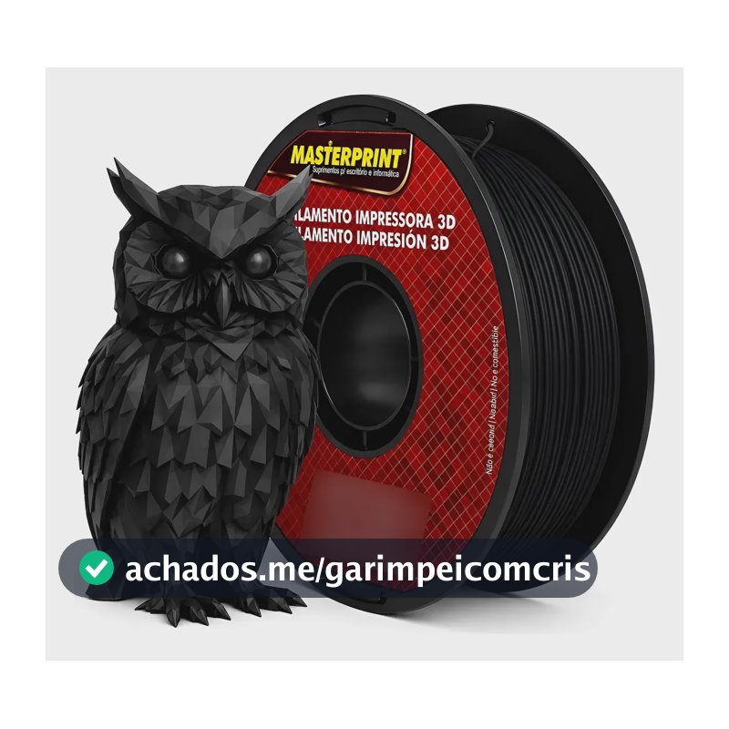 Filamento Masterprint Petg 1.75mm Premium Profissional Preto