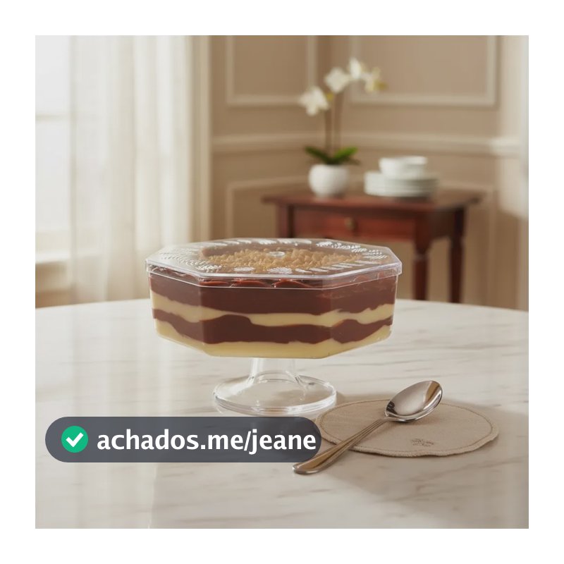 Taça Para Sobremesa Veneza Acrílico Com Pé 1,600 L Transparente