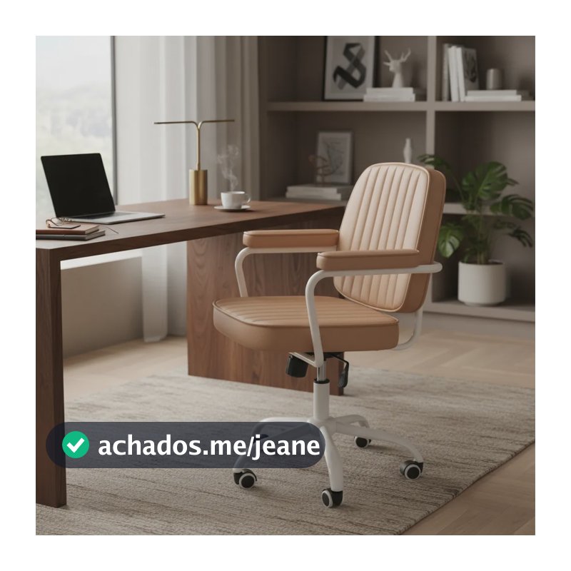 Cadeira De Escritório Ergonômica Python Fly Couro Sintético Cor Marrom