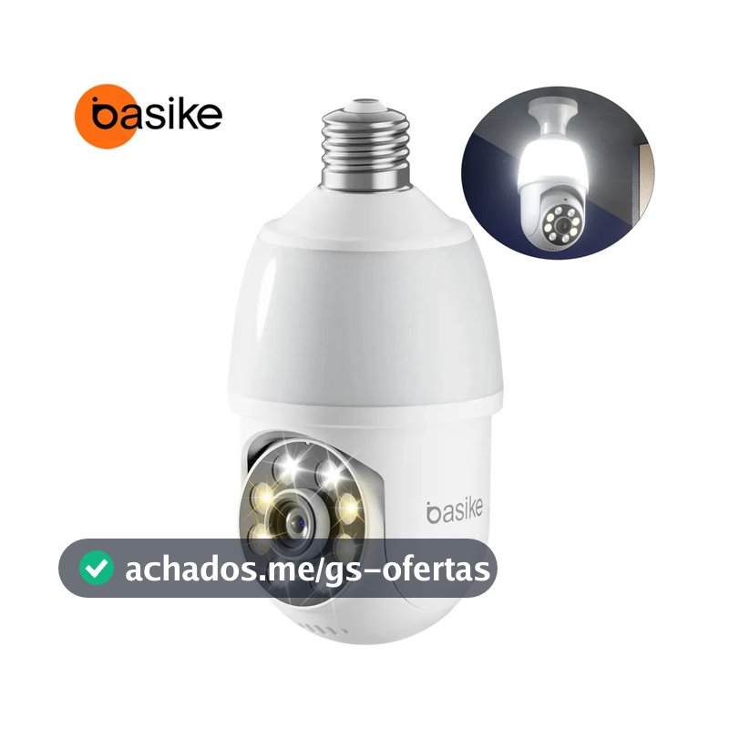 2026 Câmera Lâmpada Inteligente Seguranca Wifi Interna/Externa com Luz LED, PTZ 360° Full HD 1080p, APP ICSEE Soquete E27 com Visão Noturna Áudio Bidirecional Câmera Residencial Ip66 À Prova D'água