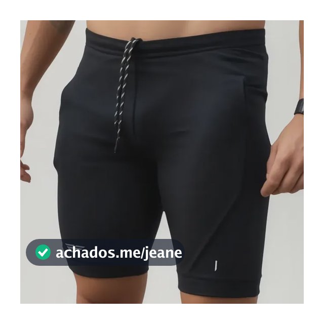 Bermuda De Compressão   Masculina Com Bolso Corrida