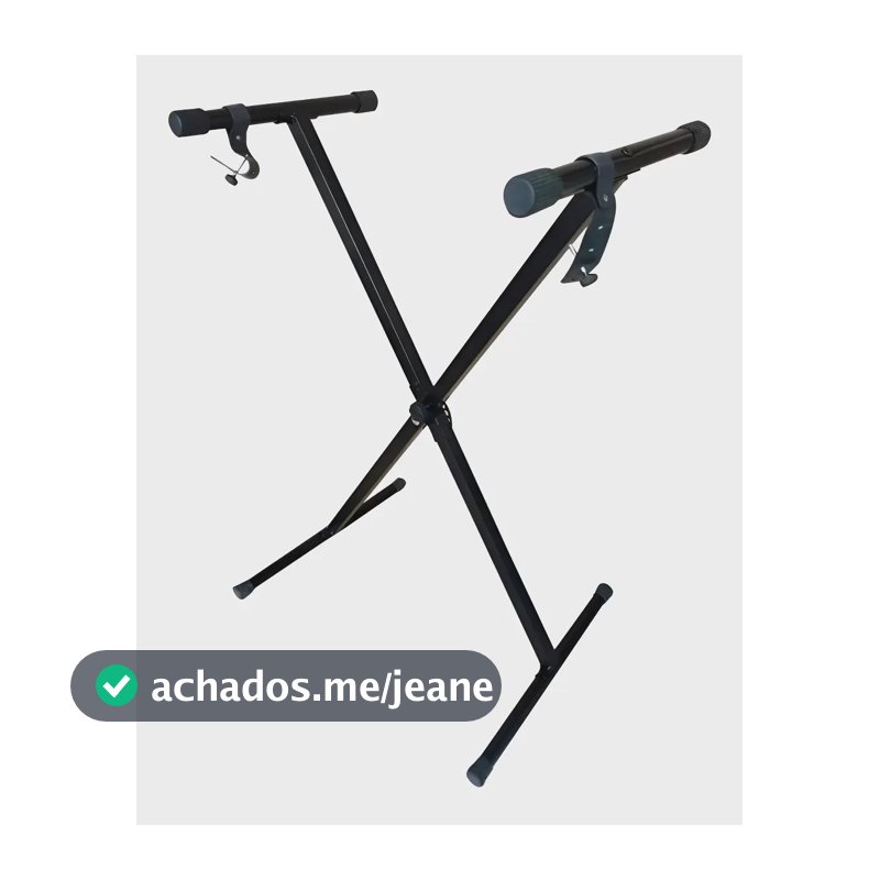 Suporte para teclado Musical em x Dolphin 6390 aço Preto ajustável