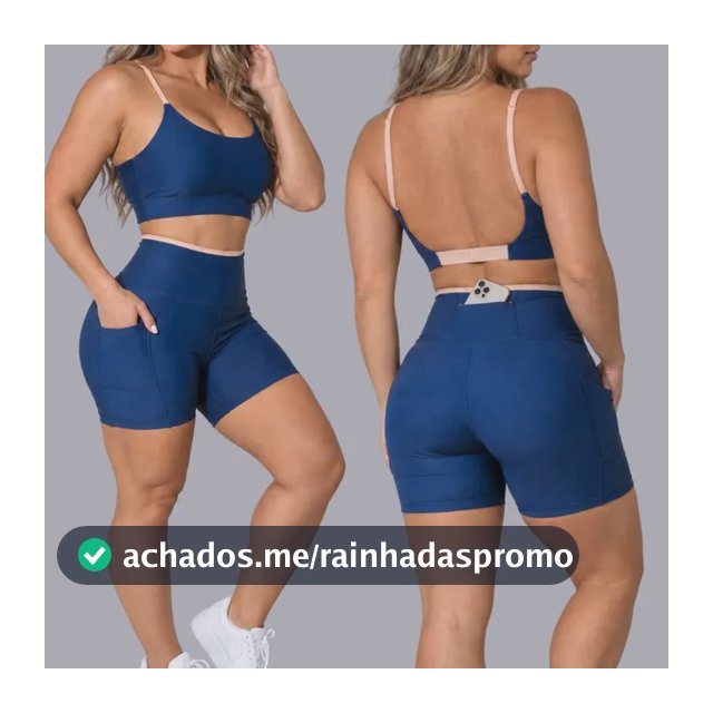 Conjunto Academia Fitness Top E Short Kit Zero Transparência Azul/areia Liso Gg 42/44
