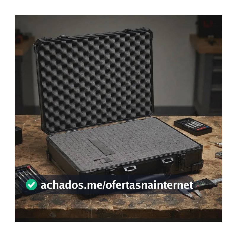 Maleta Espuma Anti-impacto Brasfort Preto 39x29x12cm tamanho Médio
