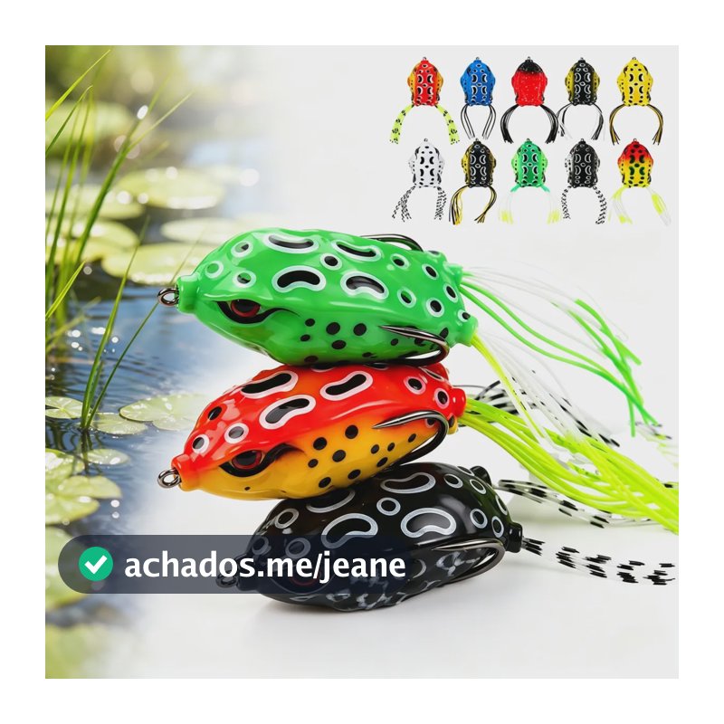 Kit 10 Isca Artificial Sapinho Frog Para Pesca De Traíra