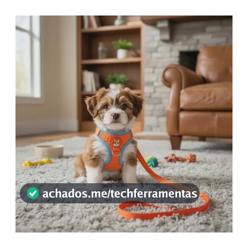 Coleira Peitoral Para Cachorros Gatos Reflexiva Com Guia Laranja Pet P
