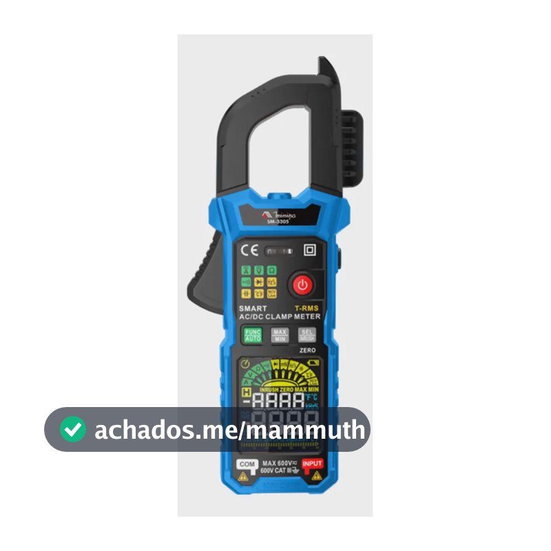 Alicate Amperímetro Digital Minipa SM-3305 com True RMS e NCV