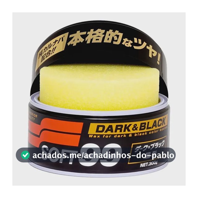 Cera Soft99 Dark & Black 300g Carnaúba Carros Escuros