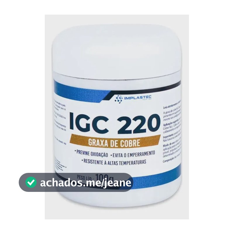Graxa De Cobre (anti Seize) Igc 220 Pote 100 G - Implastec