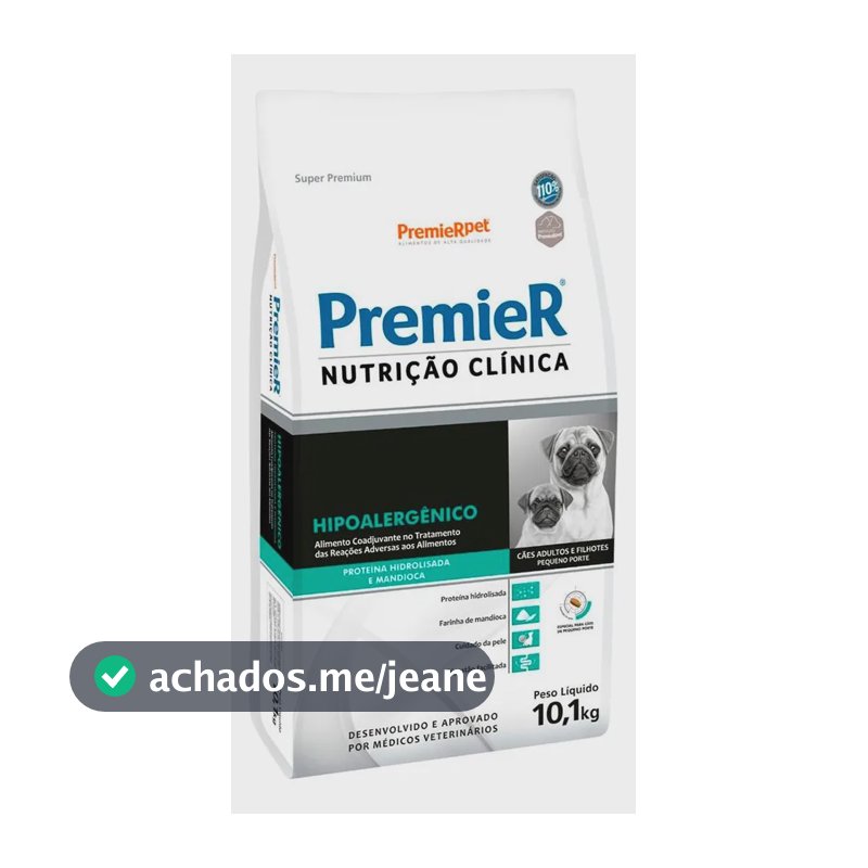 Ração Premier Nutrição Clínica Hipoalergênico Cães 10.1kg