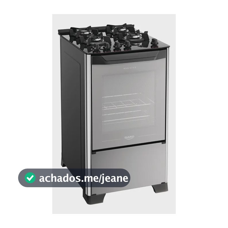 Fogão 4 Bocas Dako Magister Style Com Mesa De Vidro Preto/espelhado