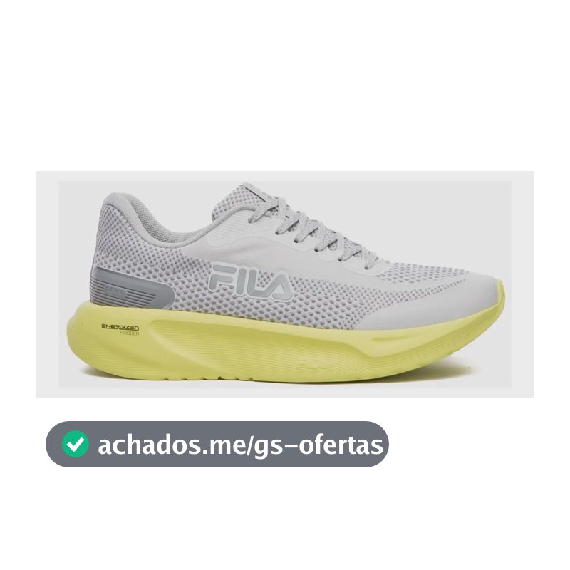 Tênis Masculino Spry Fila Branco/verde Limao/cinza Liso 41 Br
