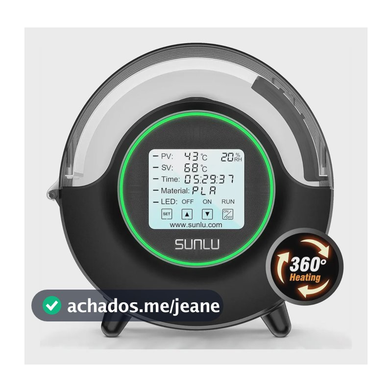 Secadora Filamento 3d Sunlu S2 70°c Tela 4.6 Preto 127v