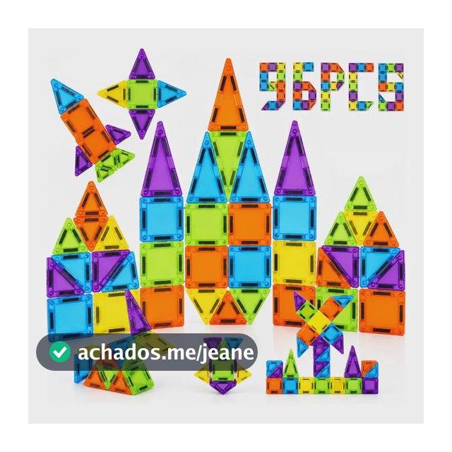 Blocos Magnéticos 96 Ou 130 Pçs Brinquedo Educativo Infantil 96