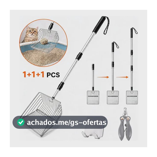 Pá Higiênica Para Areia De Gato Aço Inox Peneira Reforçada Prateado