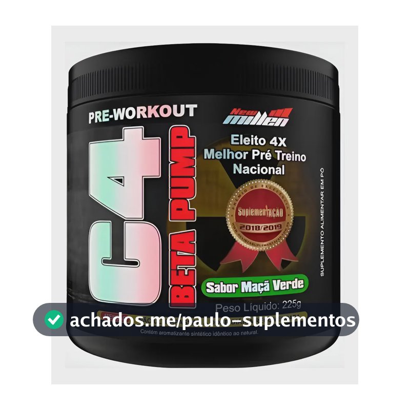 Suplemento Em Pó C4 Beta Pump Maçã Verde Pote De 225g Maçã Verde
