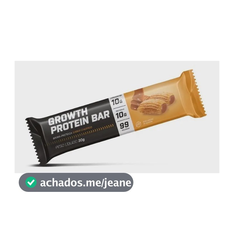 Barra De Proteína (cx. 12 Un) Growth Supplements - Sabor Churros