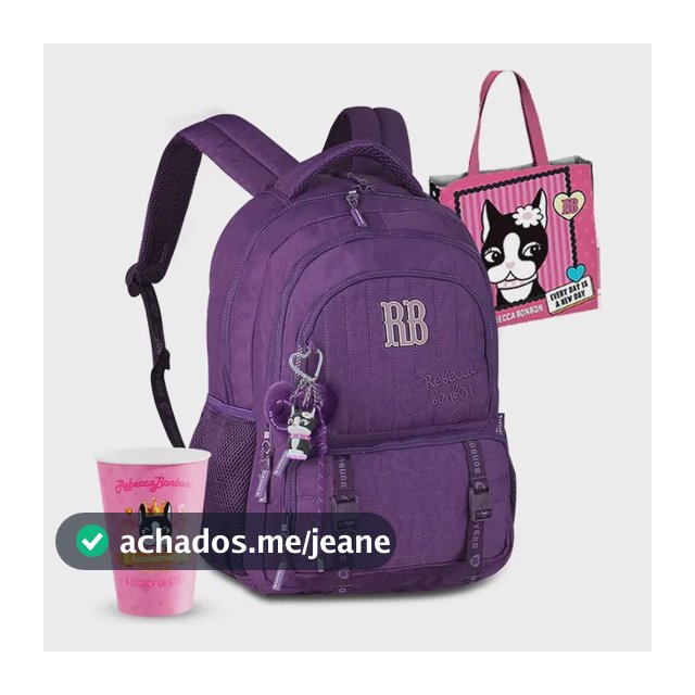 Kit Mochila Escolar Juvenil Rb Rebecca Bonbon Original Nova